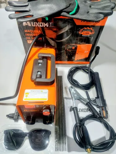 KIT Máquina de Solda Inversora Portátil Bivolt 110/220V MMA Digital com Acessórios - AUXOM