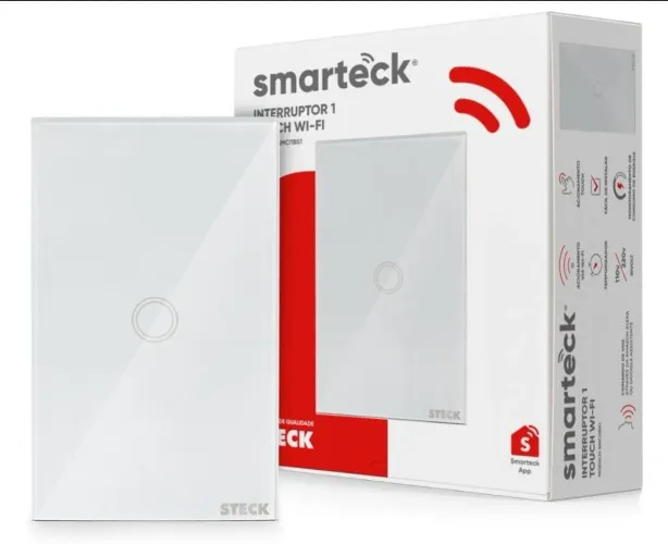 Interruptor 1 Touch Wi-Fi Smarteck/Steck (modelo SMCHBS1)