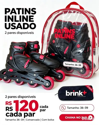 ? PATINS INLINE ? Tamanho 36 ao 39 | Conservadíssimo!