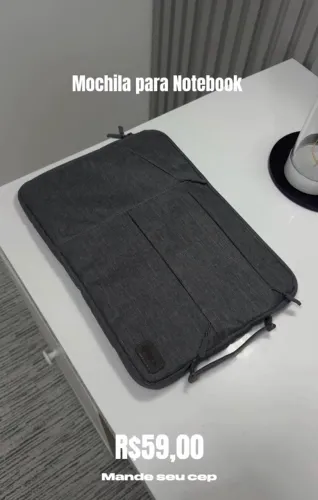 Capa / Pasta Executiva Protetora para Notebook com Bolsos - Cinza