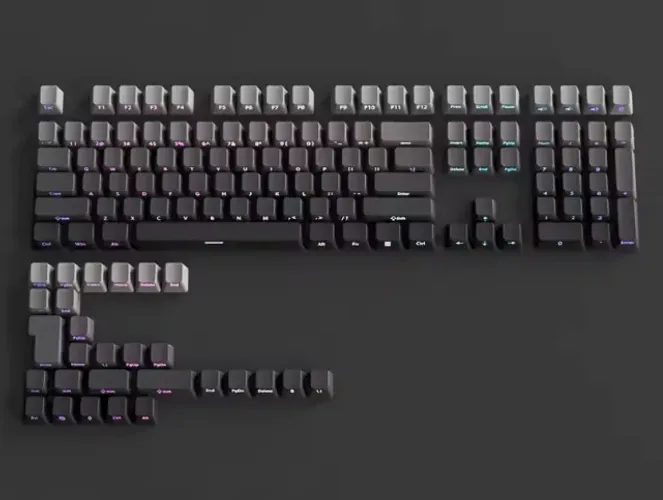 Keycaps PBT Double Shot Cinza/Preto