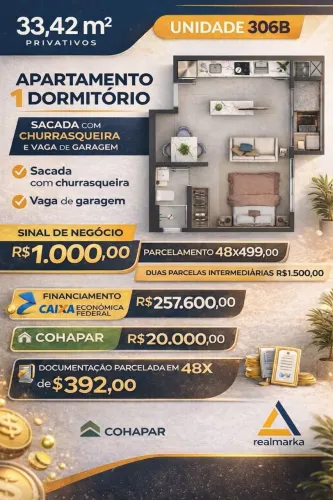 (WP) APARTAMENTO EM PINHAIS 100% FINANCIADO (ENTRADA + DOCUMENTAC?A?O).