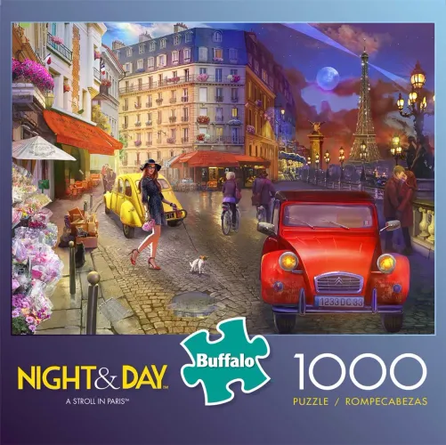 Quebra Cabeça Buffalo Games Night & Day LACRADO- A Stroll in Paris - 1000 Peças - Novo