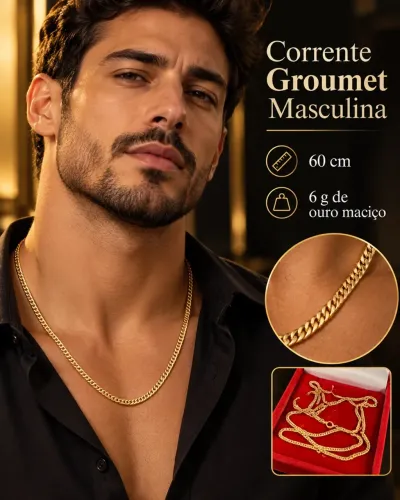 Vende-se colar grumet. Ouro 18k. 
