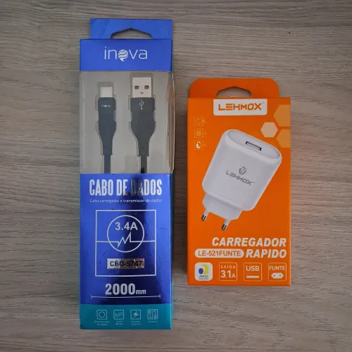 Kit - Cabo USB-C com 2 metros de comprimento + Fonte - Novo