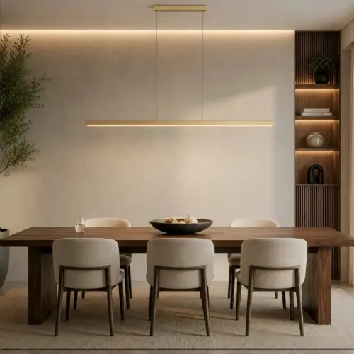 Luminária pendente led dourada