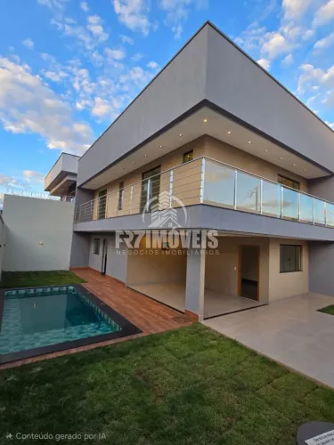 Sobrado de 3 suítes no Setor Gentil Meireles em Goiânia, com piscina privativa e acabament