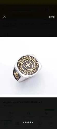 Anel Maçon cavalheiro templario