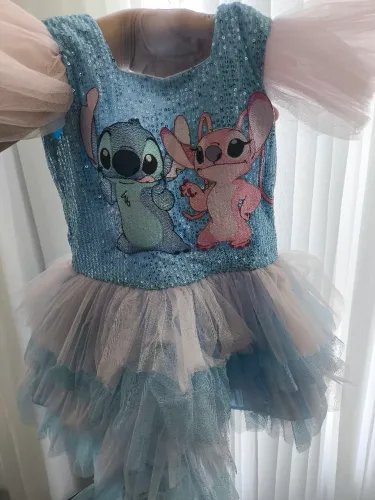 Vestido infantil Stitch e Angel
