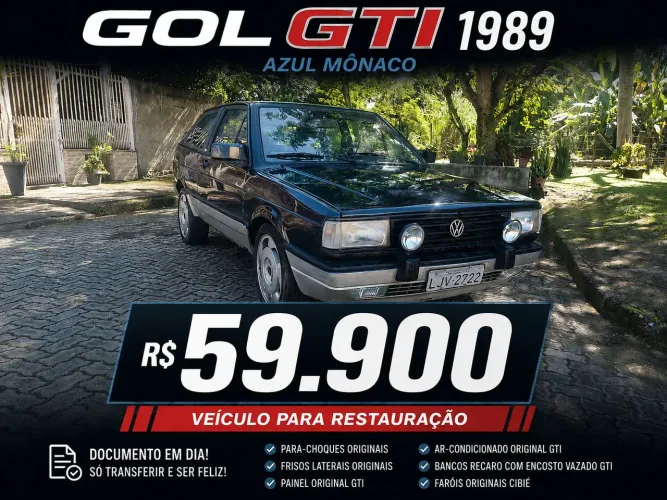 Volkswagen Gol Geração I GTI 2.0 8V 120cv Gasolina Mec. 2P 1989
