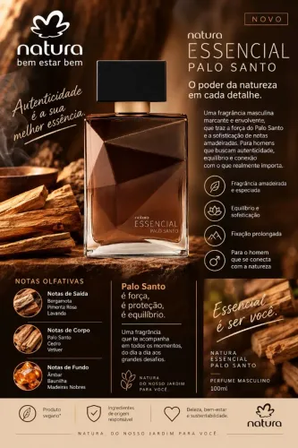 Perfume natKit 2 Perfumes Natura Masculinos 100ml - Essencial + Homem Sagaz