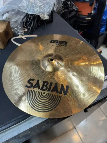 Prato crash sabian b8 pro 16" thin crash logo moderna zerado super novo