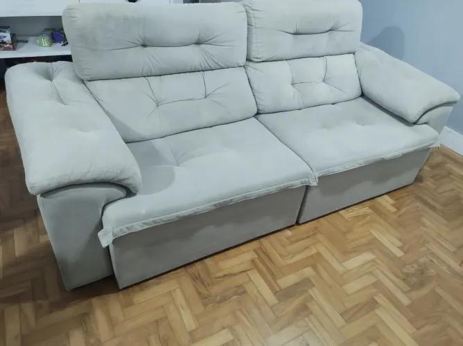 Sofa Bege retrátil e reclinável promoção