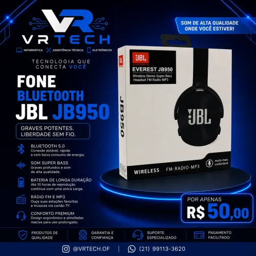 Fone de Ouvido Bluetooth JBL JB950 - Sem Fio