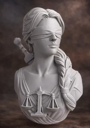 Escultura Busto Têmis: Justiça, Arte e Tecnologia 3D