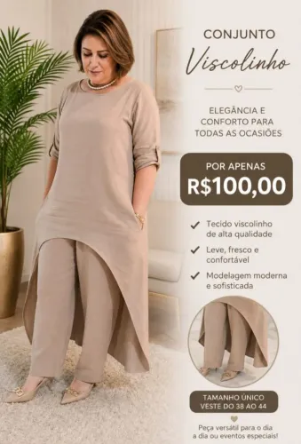 CONJUNTO VISCOLINHO,ELEGÂNCIA E CONFORTO PARA TODAS OCASIÕES