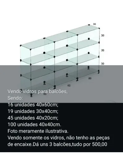 Balcão em vidro