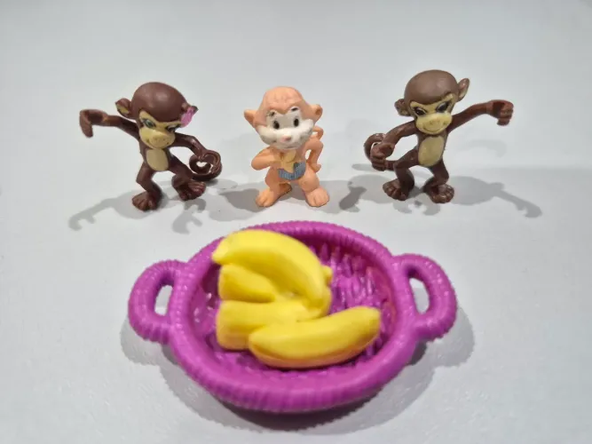 Kit 4 itens família Macacos pets da Polly Pocket