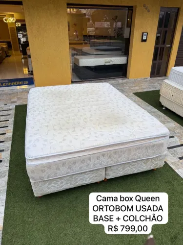 Cama box Queen ORTOBOM USADA TOP - ENTREGAMOS