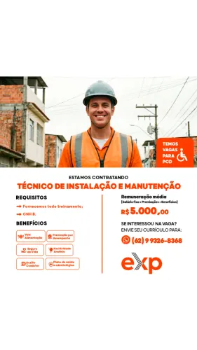TÉCNICO DE INSTALAÇÃO E MANUTENÇÃO - NERÓPOLIS - GO