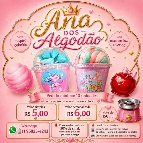 Algodão Doce no Pote 
