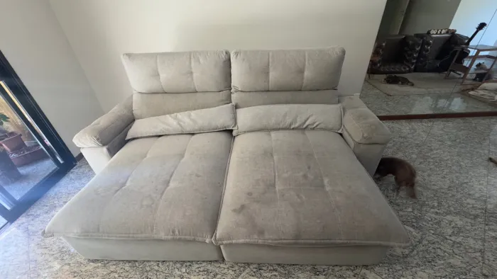 Sofá retrátil e reclinável 3 lugares