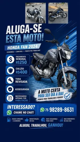 Fan 160 moto pra aluga