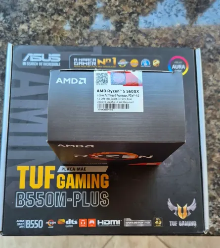 Kit upgrade processador AMD ryzen 5600x +placa mãe Asus Tuf gaming b550 plus +16gb m RAM