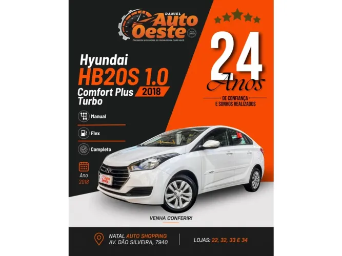 Hyundai HB20S Comfort Plus 1.0 TB Flex 12V Mec. 2018