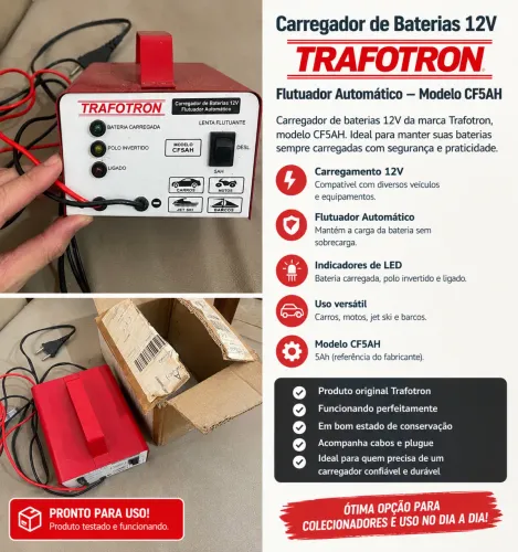 Carregador de Bateria Automotiva 12V