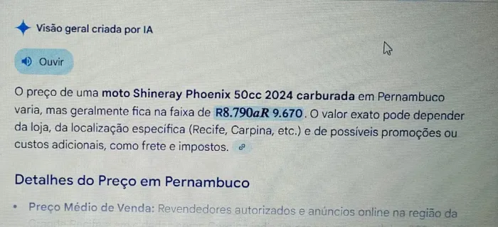 NOVA ZERO KM. Ciclomotor, Phoenix 50q carburada 