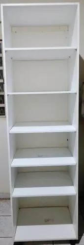 Estante Multiuso Com Prateleiras MDF Branco com Rodinhas.