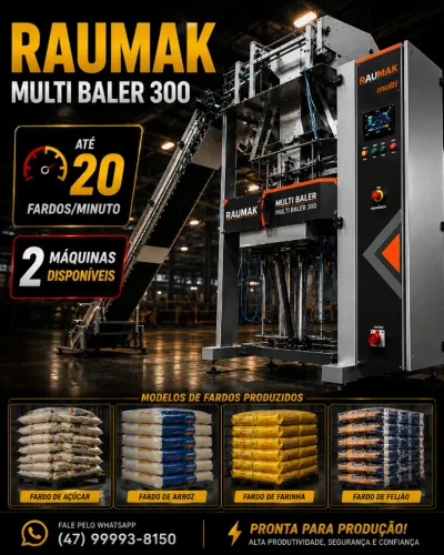 Enfardadeira / Enfardadora Vertical Automática Multi Baler 300 Raumak
