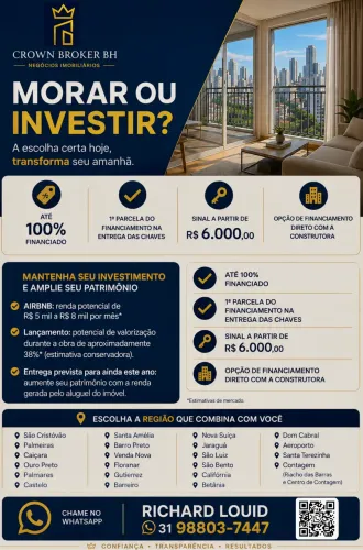 OPORTUNIDADES PARA MORAR OU INVESTIR