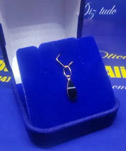 Pingente Gota Cor Preta Onix Ouro 18 Kilates Pedra 10 x 8 mm                              