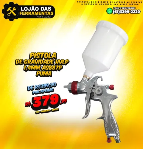Pistola de Gravidade HVLP 1,4mm AS887P PUMA