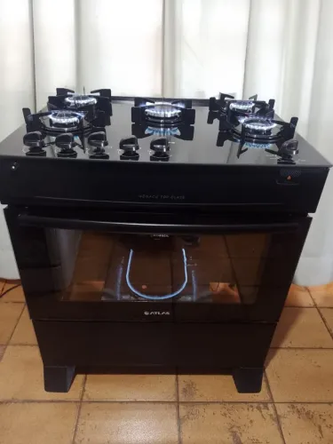 Fogão mesa de vidro impecável 5 bocas acendimento elétrico.