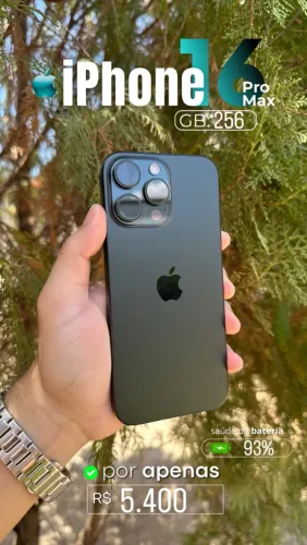 iPhone 16 Pro Max 256GB - 93% Bateria - Sem Detalhes