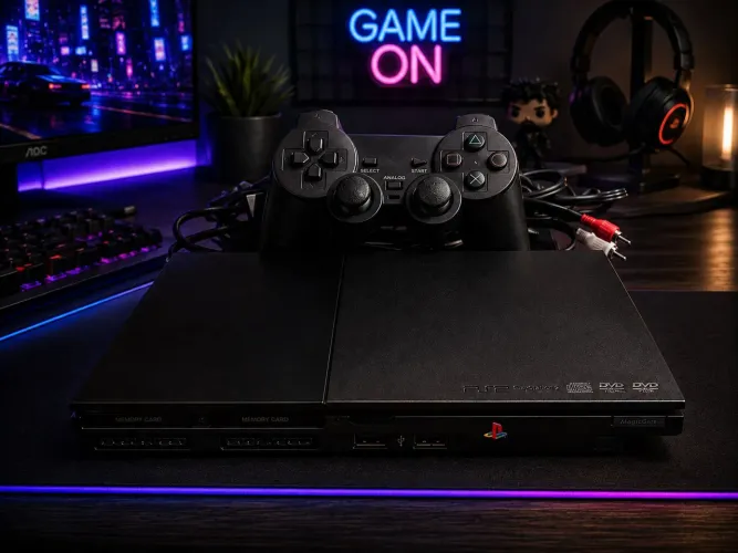 PS2 completo (controle novo)