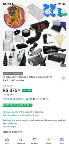 VENDE-SE KIT TATUAGEM PROFISSIONAL