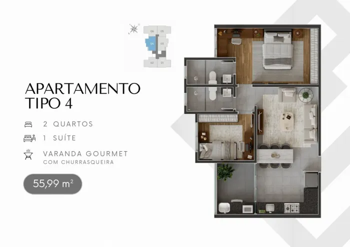 Apartamento à Venda com 02 Quartos no Bairro São José em Divinópolis MG.
