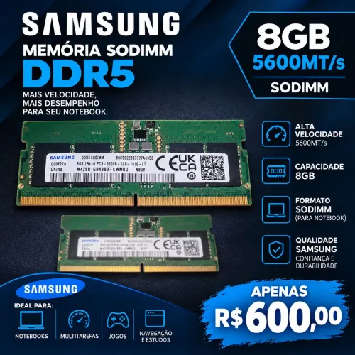 Memória SO-DIMM 8GB NOTEBOOK 5600 mt/s
