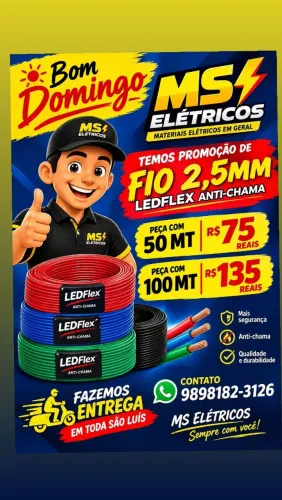FIOS ELÉTRICOS DE 2, 5MM A PARTIR DE 75 REAIS 