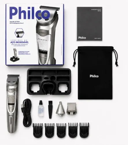 Aparador de Pelos Philco 8 em 1 - Completo Sem Uso