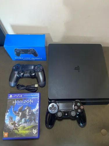 Ps4 Slim 1TB 2 Controles 60 Jogos Aceito Cartão