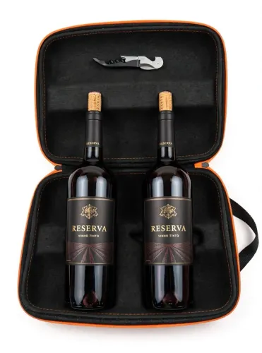 Case bolsa térmica rígida para 2 garrafas de vinho - NOVA