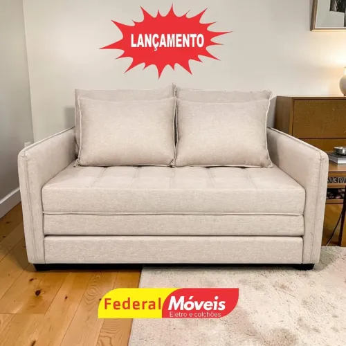 Sofá Cama em Linho Promoção de Lançamento 1,55m - Chama no WhatsApp 