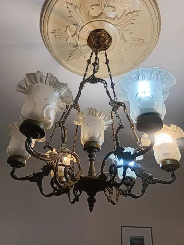 Lustre bronze 7 tulipas