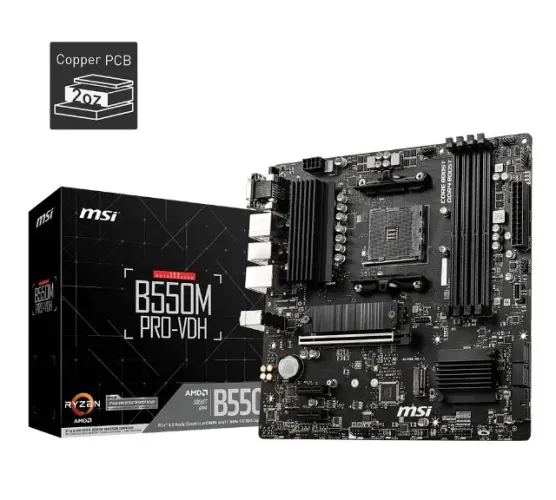 Placa Mãe AM4 B550 MSI PRO B550M PRO-VDH DDR4 Micro-ATX