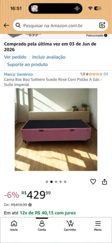 2 camas box baú novas cor rosa motivo comprei para minhas filhas mais o quarto é pequeno